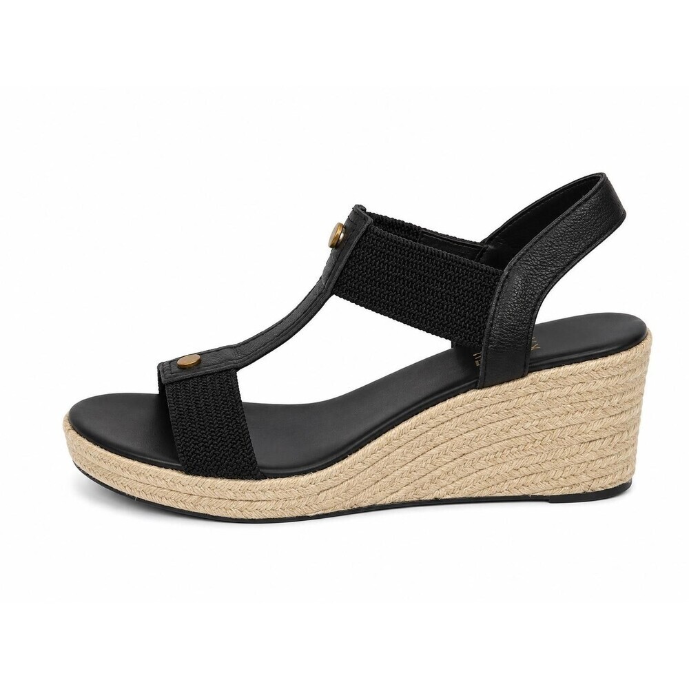 Vionic Women's Calera Black Ankle Straps Espadrille Wedge Sandal Size 8